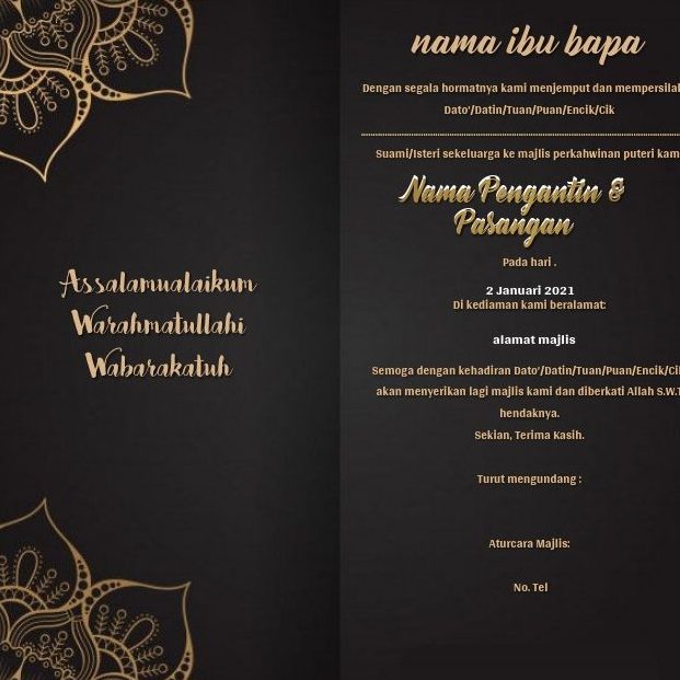 awanlarat kad kahwin