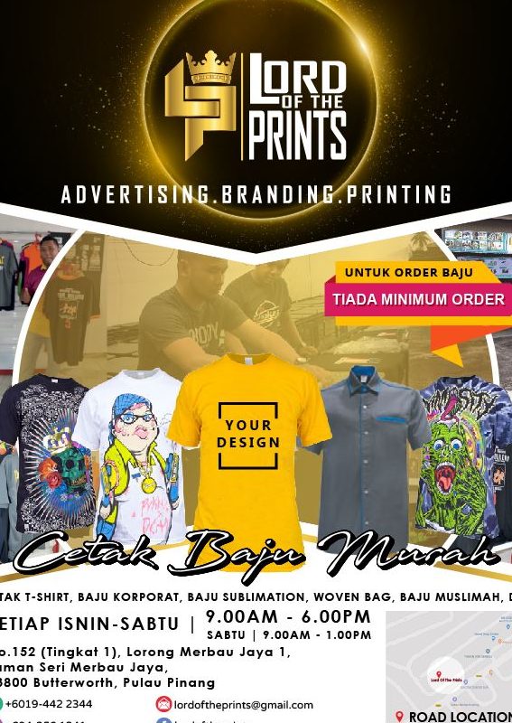 cetak baju murah bandar perda penang