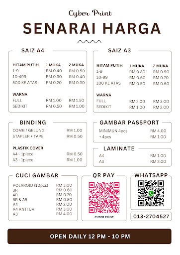 SERVIS - PRINT DOKUMEN, PRINT GAMBAR, FOTOSTAT, BINDING, LAMINATE (max size A3)