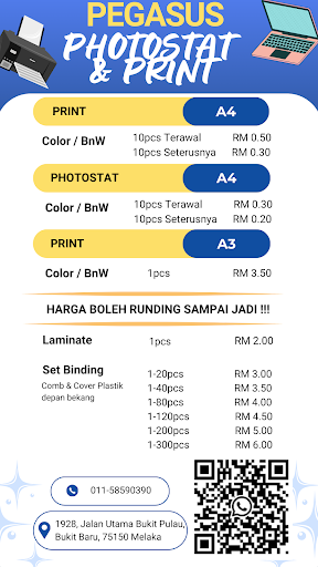 Kedai Fotostat & Print Murah Delivery Pegasus Melaka