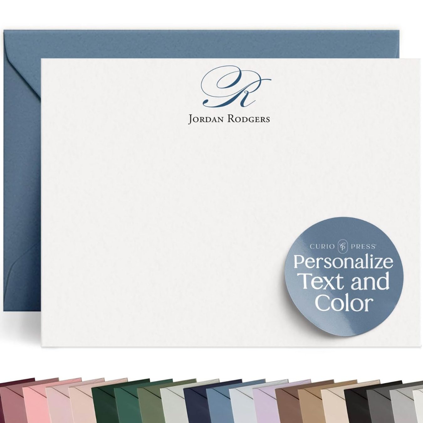 monogram printing stationery