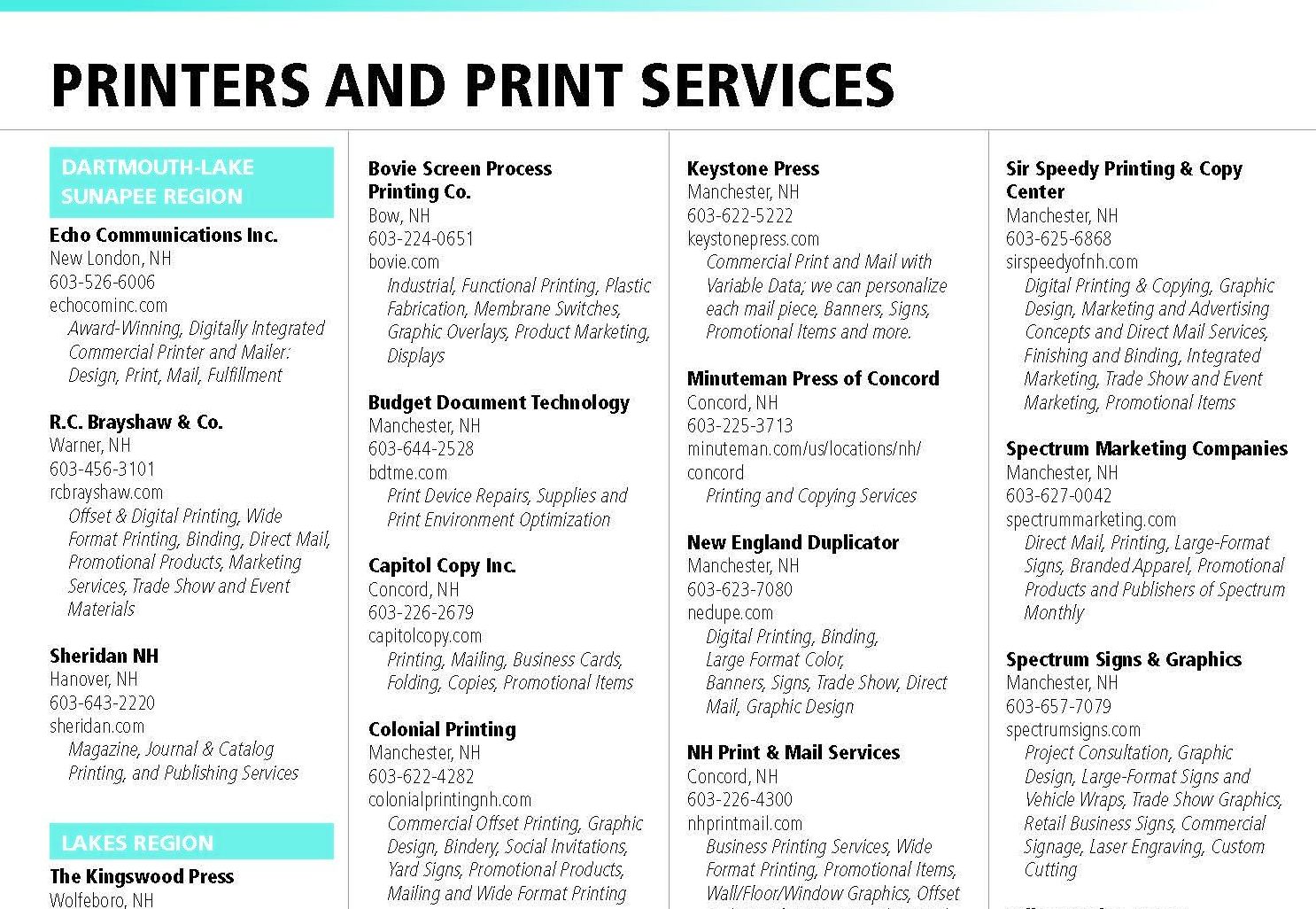 nh printing services